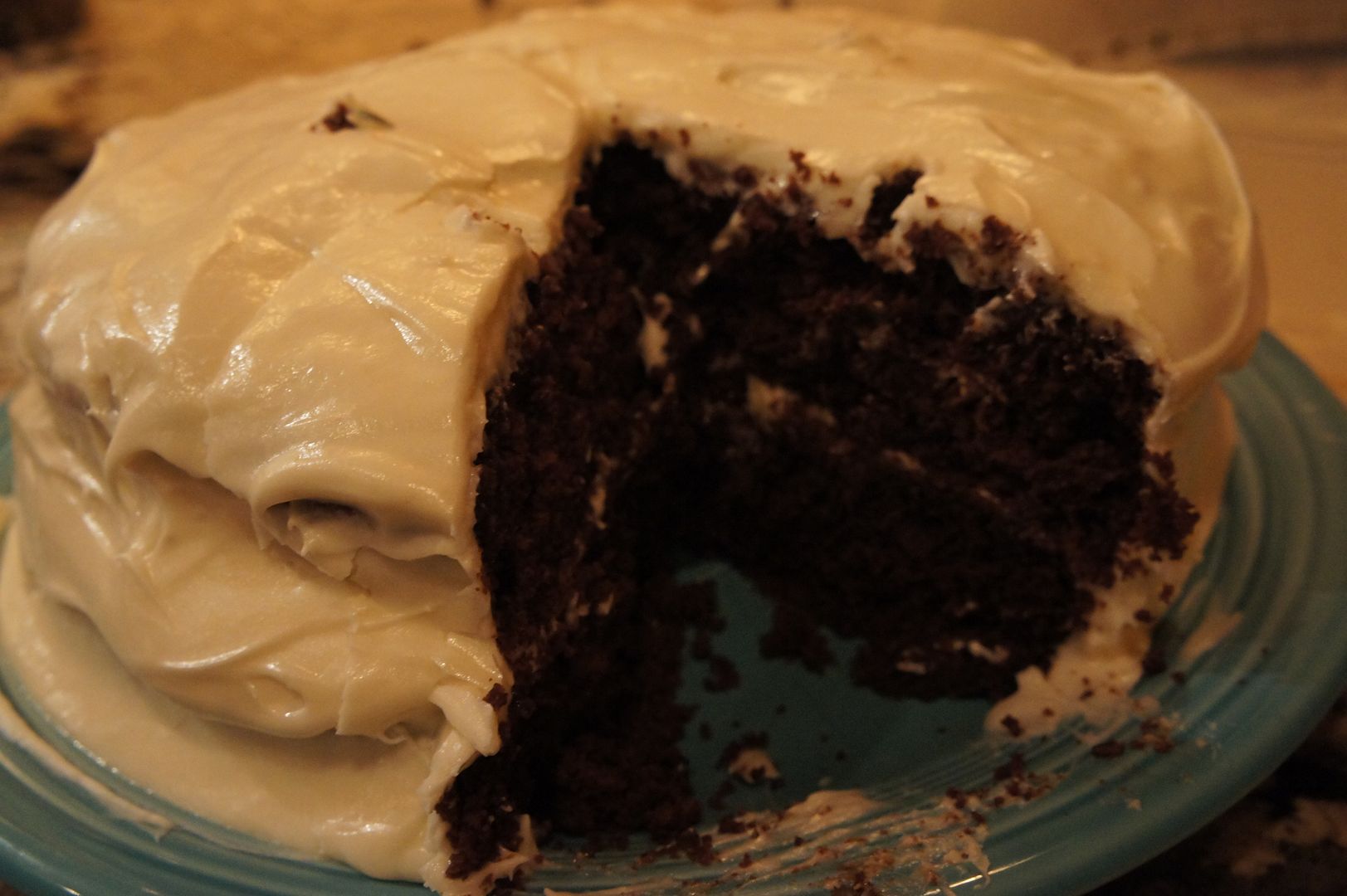 Anne's Odds and Ends Chocolate Cake with Salted Caramel Frosting